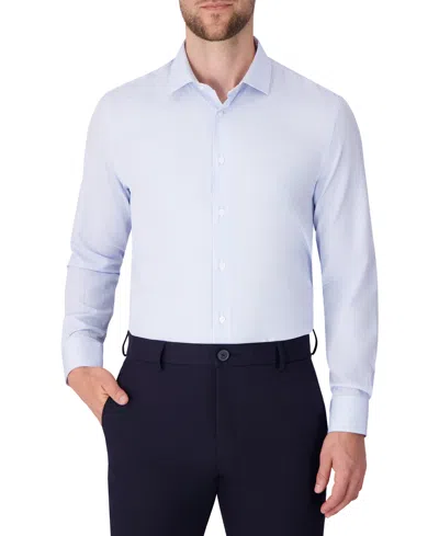 Report Collection Geometric Print Slim Fit Stretch Dress Shirt In Blue