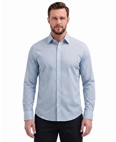 Report Collection Men's Long-sleeve Printed Stretch Shirt In Navy