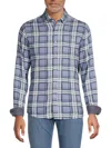 Report Collection Men's Oliver Check Shirt In Navy