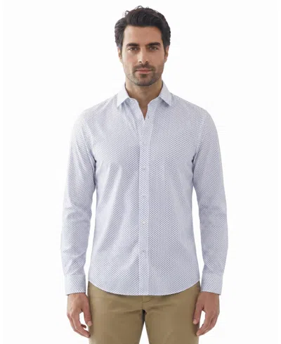 Report Collection Men's Printed Stretch Long-sleeve Sport Shirt In White
