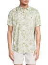 REPORT COLLECTION MEN'S SHORT SLEEVE BAMBOO LEAF BUTTON DOWN SHIRT