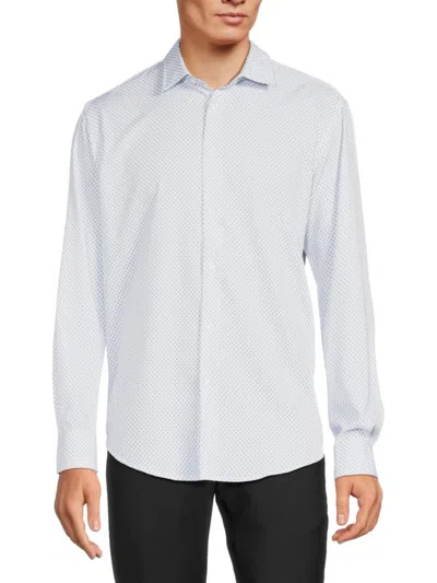 Report Collection Men's Slim Fit Geometric Shirt In White