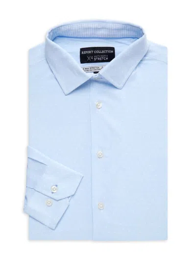 Report Collection Men's Slim Fit Graph Check Dress Shirt In Light Blue