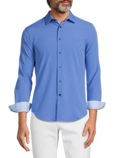 Report Collection Men's Slim Fit Solid Shirt In Blue