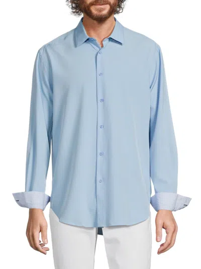 Report Collection Men's Slim Fit Solid Shirt In Light Blue