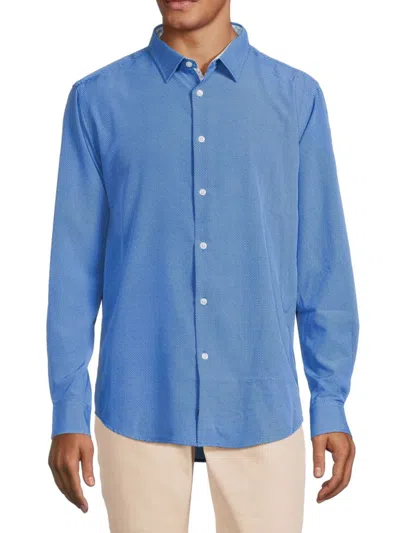 Report Collection Men's Solid Slim Fit Dress Shirt In Blue