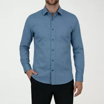 Report Collection Mens Modern Fit Easy Care Long Sleeve Dress Shirt In Blue