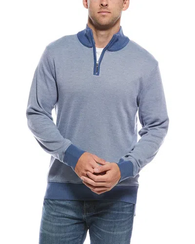 Report Collection Mock Neck 1/4-zip Sweater In Blue