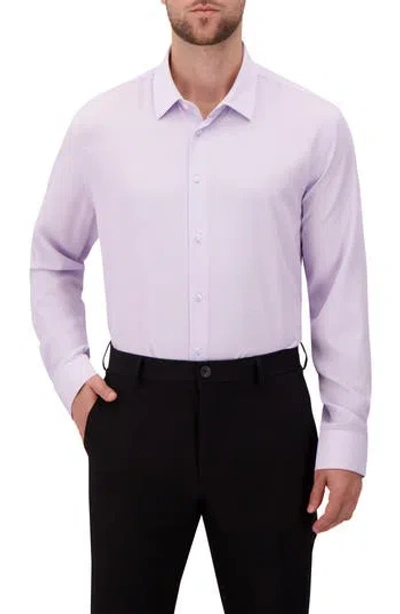 Report Collection Modern Fit Geometric Print 4-way Stretch Button-up Shirt In Purple