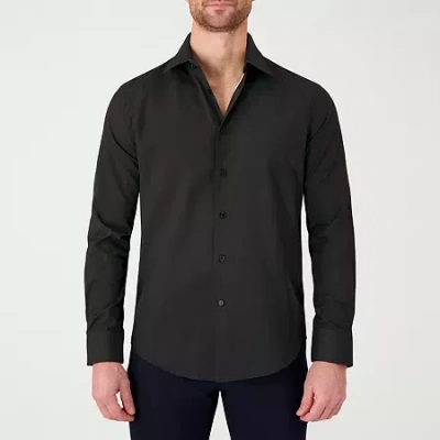 Report Collection Performance Mens Long Sleeve Modern Fit Wrinkle Free Button-down Shirt In Black