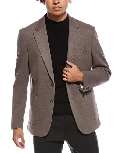 Report Collection Pique Knit Sportcoat In Brown
