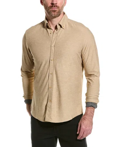 Report Collection Pique Print Sport Shirt In Beige
