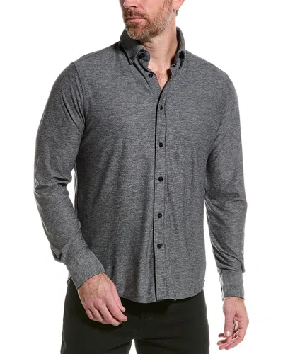 Report Collection Pique Print Sport Shirt In Black
