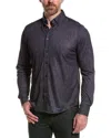 Report Collection Pique Print Sport Shirt In Black