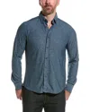 Report Collection Pique Print Sport Shirt In Blue