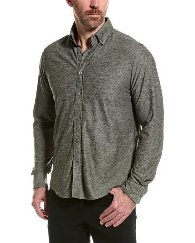 Report Collection Pique Print Sport Shirt In Grey