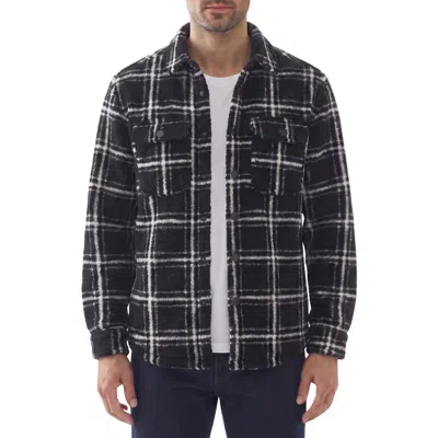 Report Collection Plaid High-pile Fleece Overshirt In 09 Black
