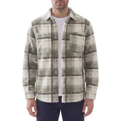 Report Collection Plaid High-pile Fleece Overshirt In 32 Sage