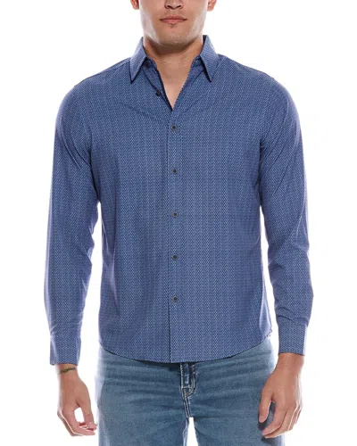 Report Collection Print Sport Shirt In Blue