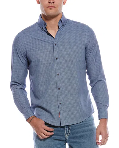 Report Collection Print Sport Shirt In Blue