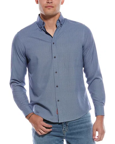 Report Collection Print Sport Shirt In Blue
