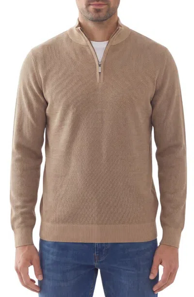Report Collection Quarter Zip Mock Neck Sweater In 11 Camel