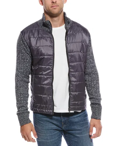 Report Collection Quilted Knit Sweater Jacket In Purple