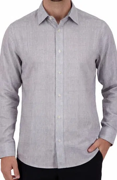 Report Collection Regular Fit Texture Print 4-way Stretch Button-up Shirt In Gray