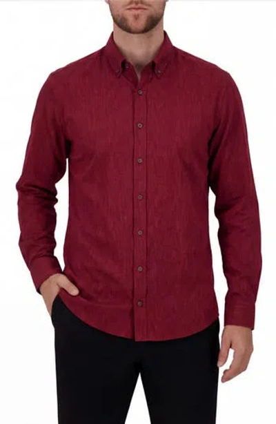 Report Collection Regular Fit Texture Print 4-way Stretch Button-up Shirt In Burgundy