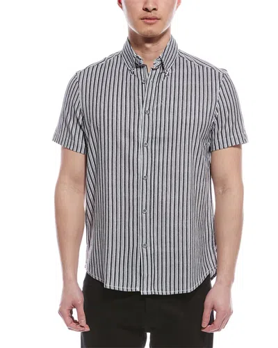 Report Collection Seersucker Shirt In Black
