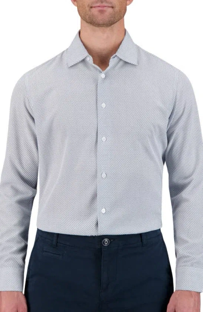Report Collection Slim Fit Circle Print 4-way Stretch Long Sleeve Button-up Shirt In 41 Navy