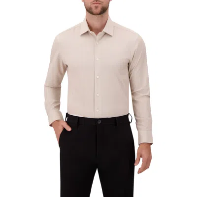 Report Collection Slim Fit Herringbone 4-way Stretch Button-up Shirt In Neutral
