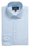 REPORT COLLECTION REPORT COLLECTION SLIM FIT SMALL BOX PRINT 4-WAY STRETCH LONG SLEEVE BUTTON-UP SHIRT