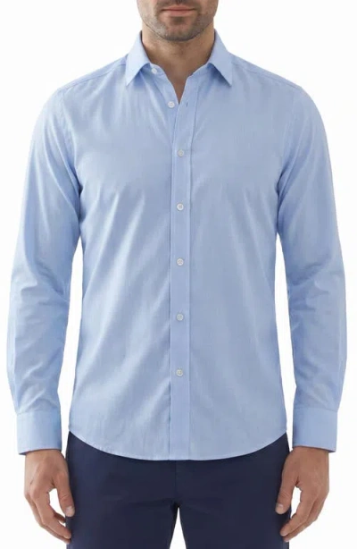 Report Collection Stretch Long Sleeve Button Up Shirt In Blue