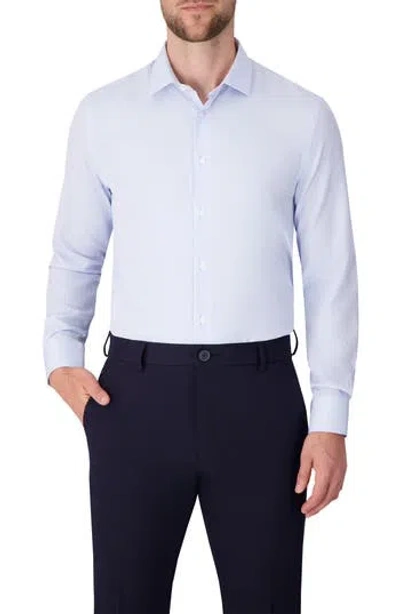 Report Collection Stripe Print Slim Fit Stretch Dress Shirt In Blue