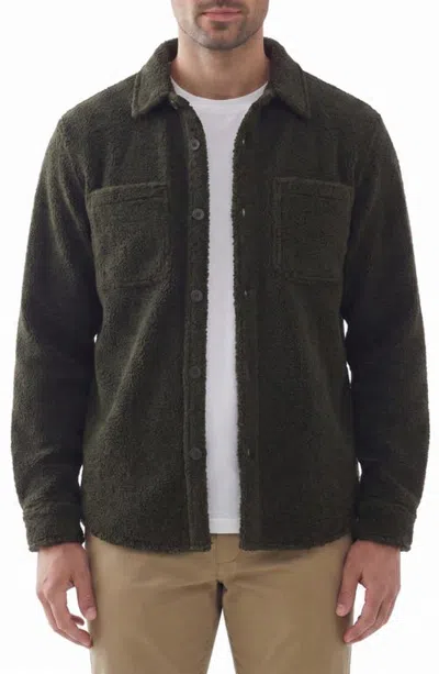 Report Collection Teddy Fleece Overshirt In 30 Faded Green