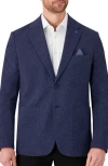 Report Collection Textured Comfort Knit Cotton Blend Sport Coat In Blue