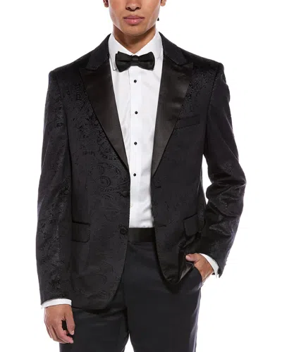 Report Collection Textured Velvet Blazer In Black