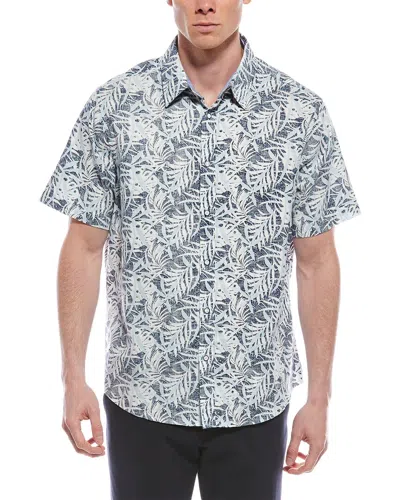 Report Collection Tropical Linen-blend Shirt In Black