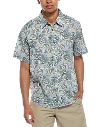 REPORT COLLECTION REPORT COLLECTION TROPICAL PRINT WOVEN LINEN-BLEND SPORT SHIRT