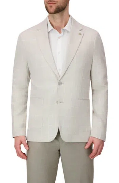 Report Collection Two Button Linen Blend Stretch Plaid Jacket