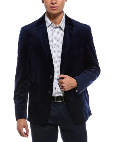 Report Collection Velvet Blazer In Blue
