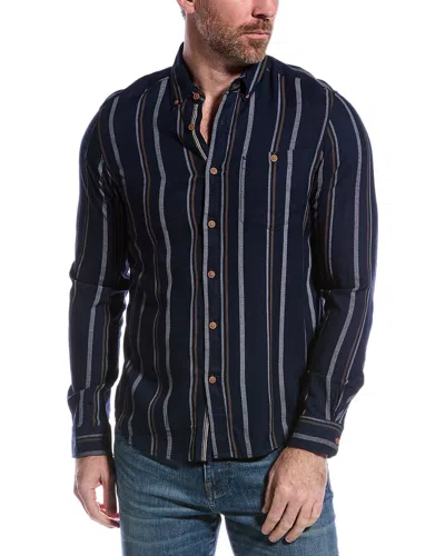Report Collection Woven Sport Shirt In Blue