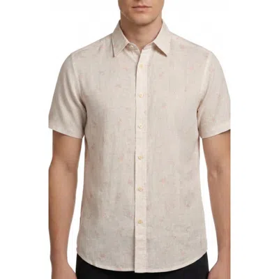 Report Collection Yarn Dye Flamingo Print Button-up Shirt In White