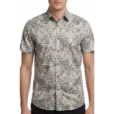 Report Collection Yarn Dye Tropical Print Button-up Shirt In Green