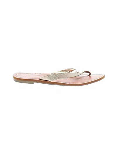 Pre-owned Report Flip Flops In Gold