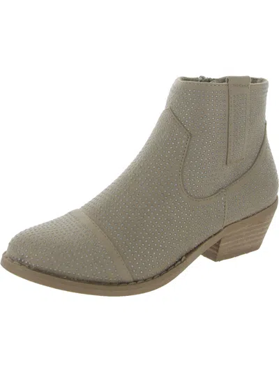 Report Footwear Damzel Womens Studded Faux Suede Dress Boots In Gray