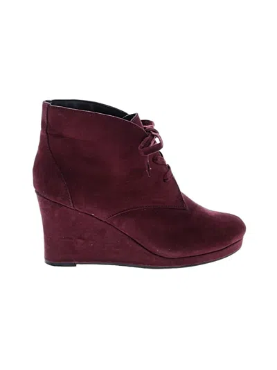 Pre-owned Report Wedges In Burgundy