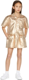 Repose Ams Kids Gold Metallic Skirt In Gold