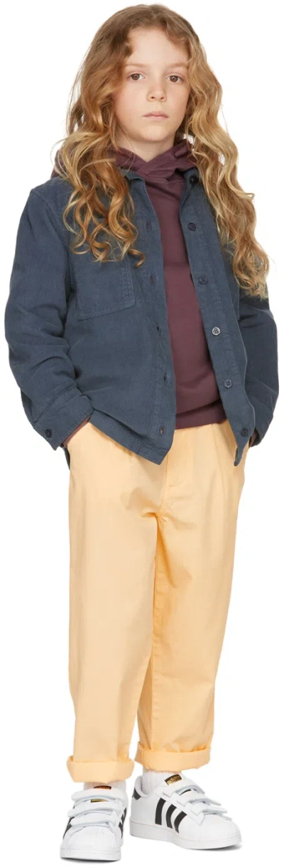 Repose Ams Kids Yellow Chino Trousers In Soft Yellow